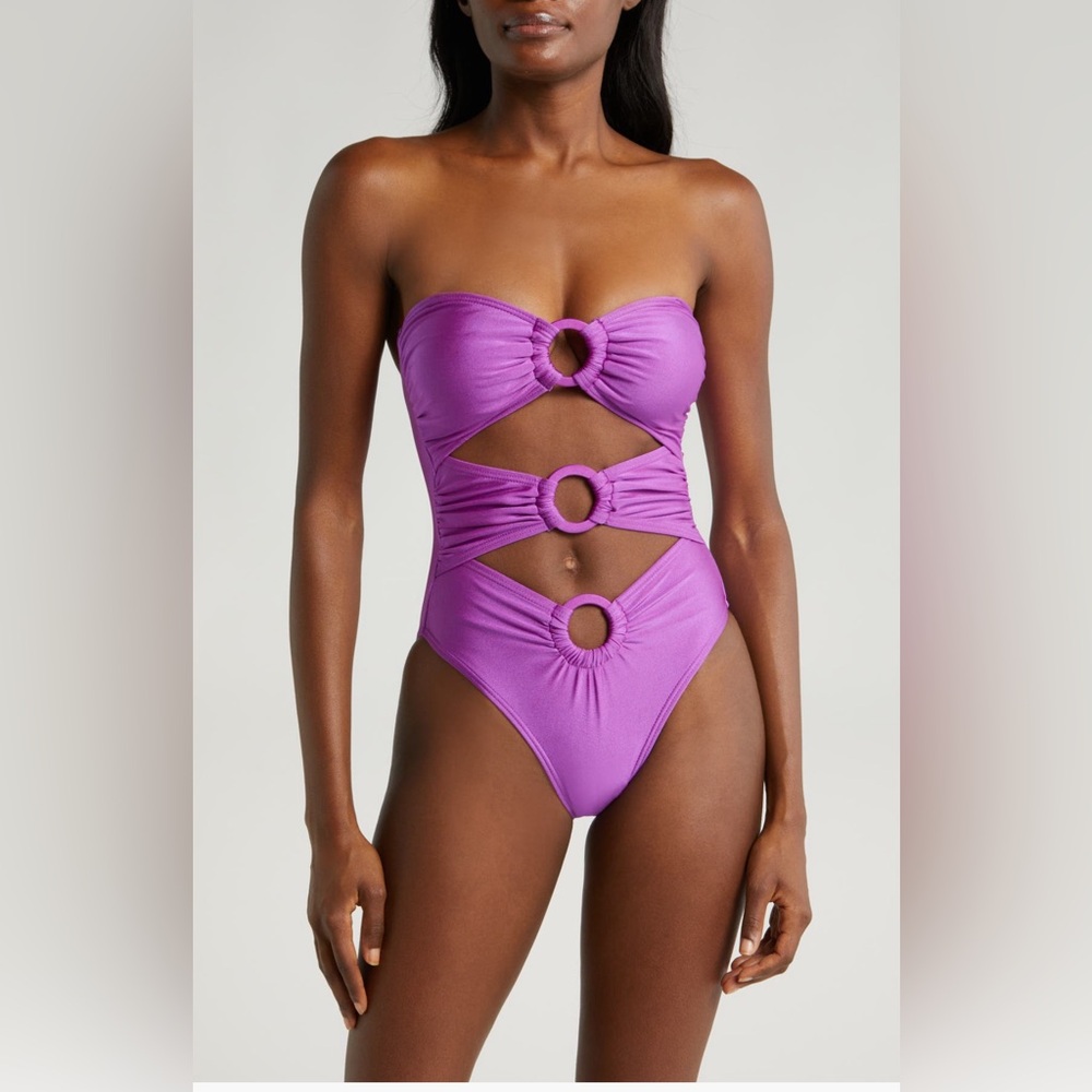 Villa Fresca Bliss Ring Cutout One-Piece Swimsuit, Size Medium, $115